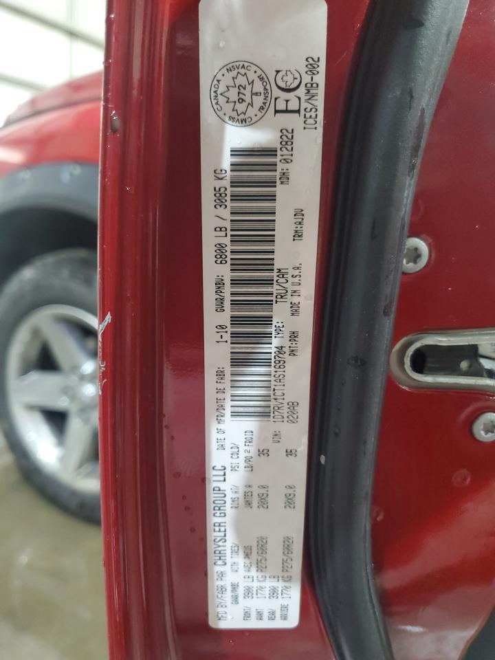 2010 Dodge Ram 1500 VIN: 1D7RV1CT1AS169704 Lot: 82137945