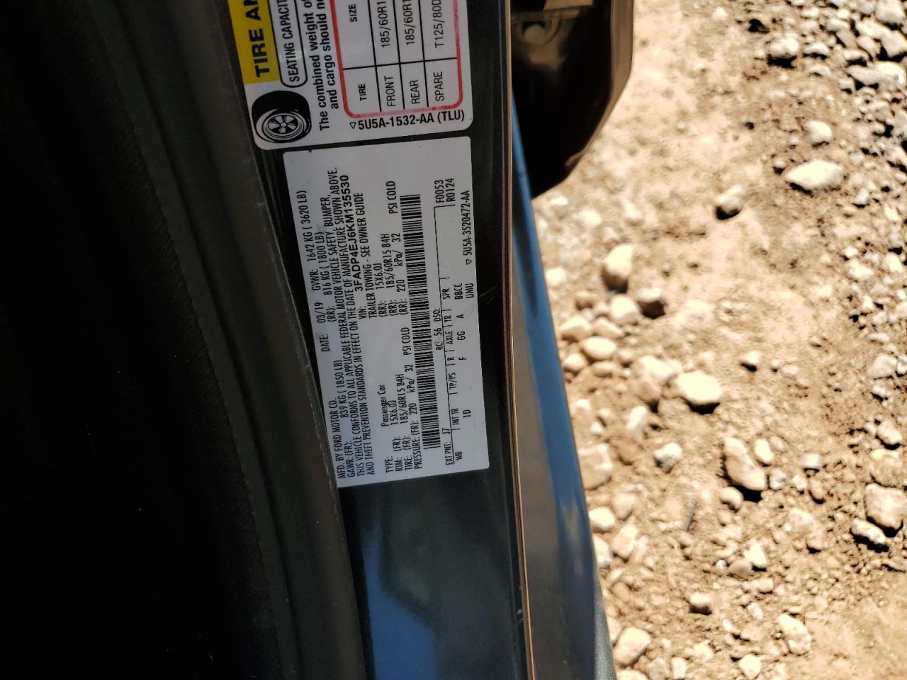 2019 Ford Fiesta Se VIN: 3FADP4EJ6KM135530 Lot: 84645405