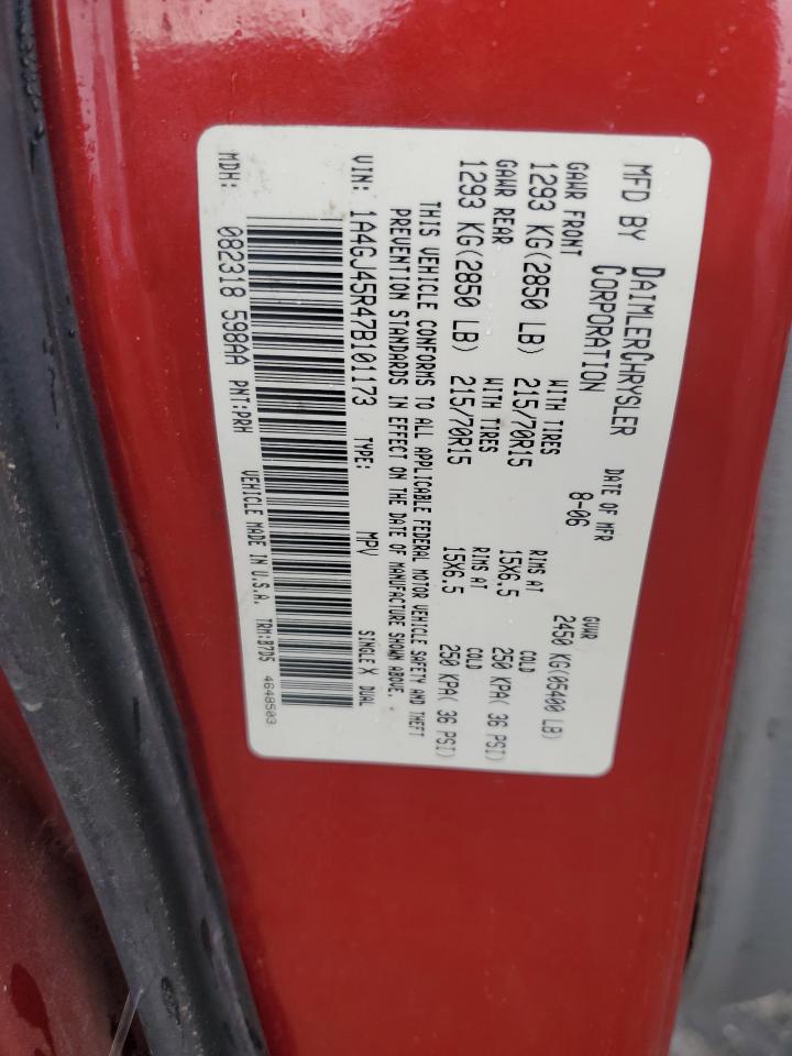 2007 Chrysler Town & Country Lx VIN: 1A4GJ45R47B101173 Lot: 81280505