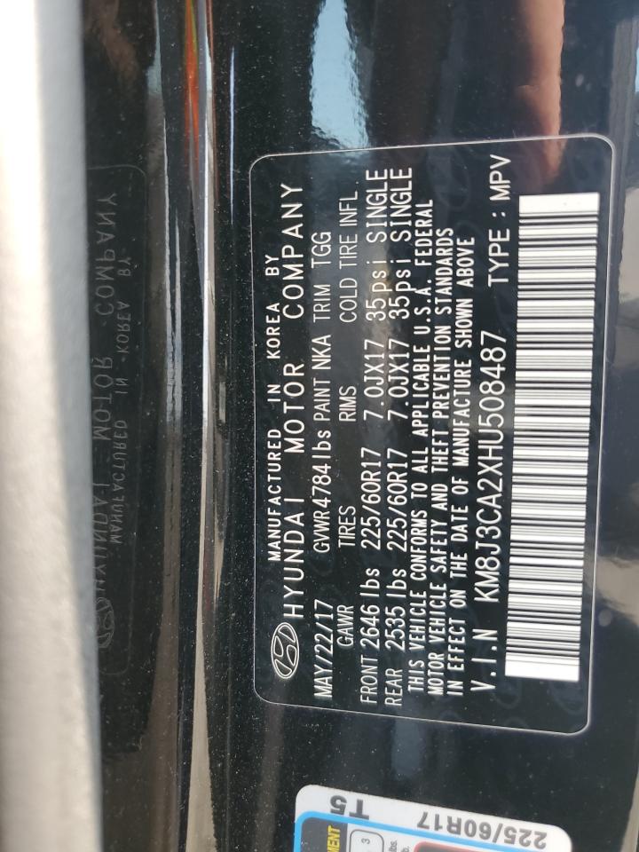 2017 Hyundai Tucson Limited VIN: KM8J3CA2XHU508487 Lot: 71374475