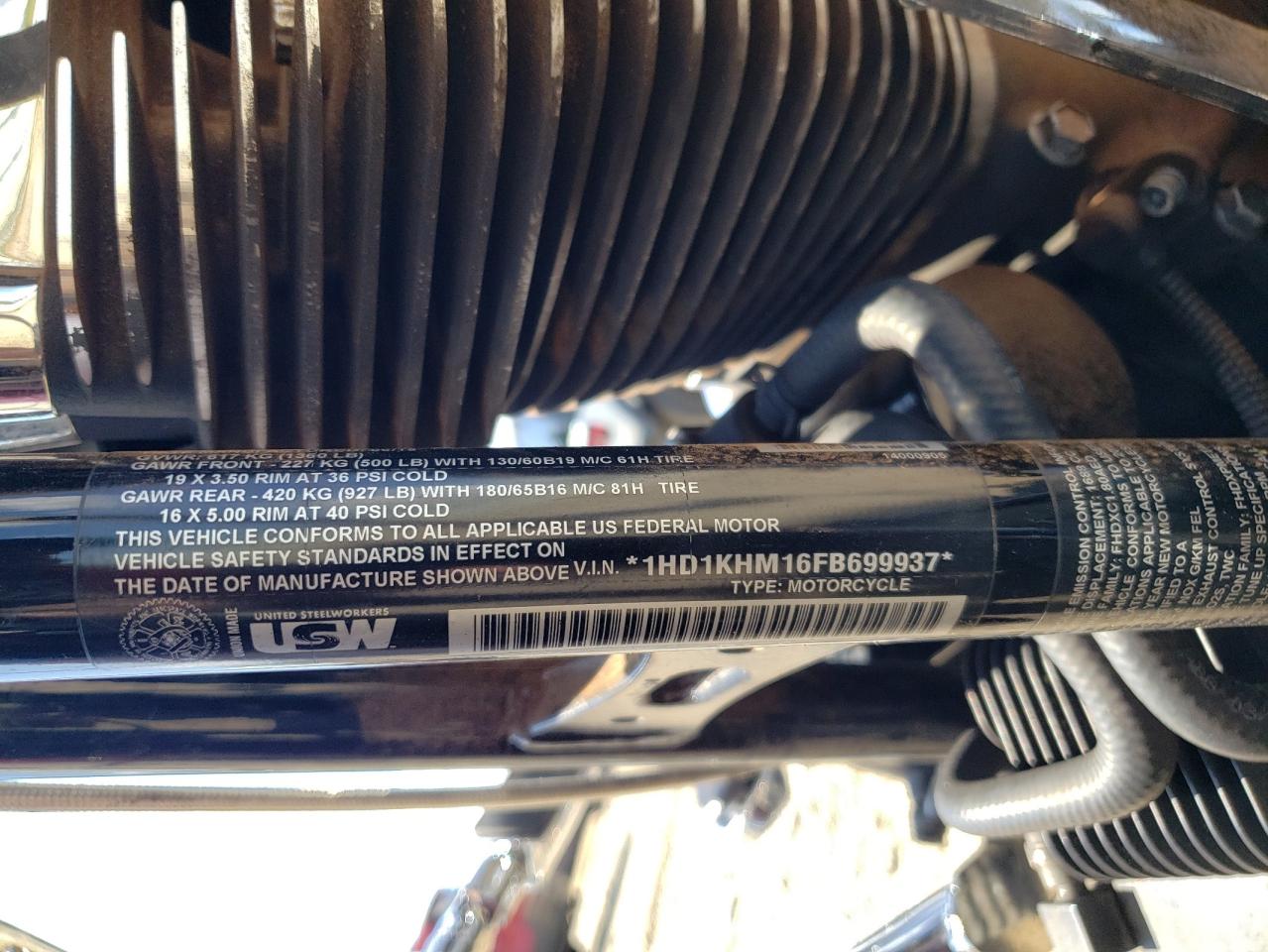 2015 Harley-Davidson Fltrx Road Glide VIN: 1HD1KHM16FB699937 Lot: 80450435