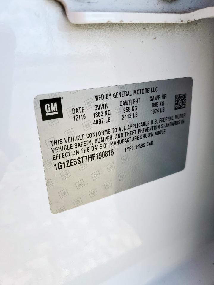 2017 Chevrolet Malibu Lt VIN: 1G1ZE5ST7HF190815 Lot: 84435035