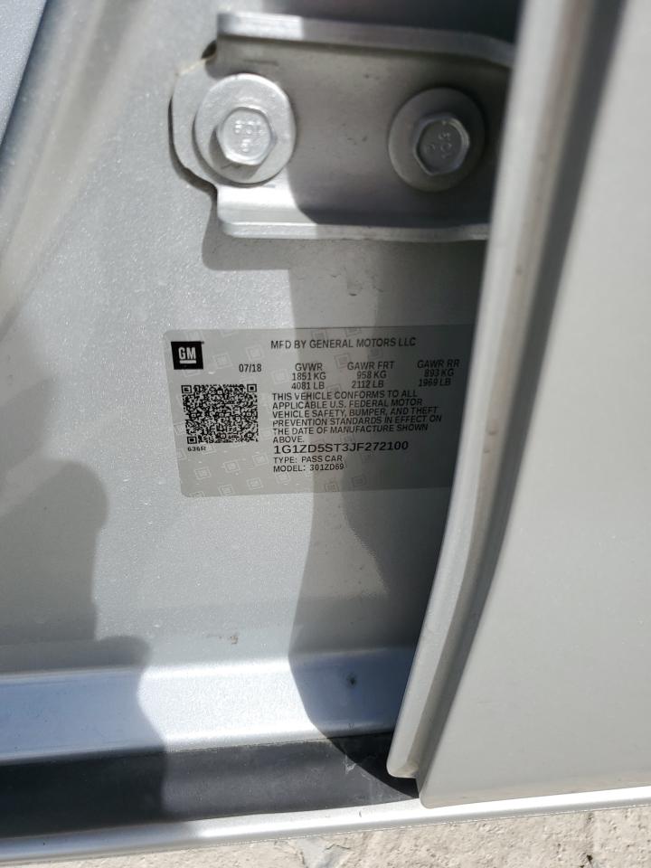 2018 Chevrolet Malibu Lt VIN: 1G1ZD5ST3JF272100 Lot: 84294025