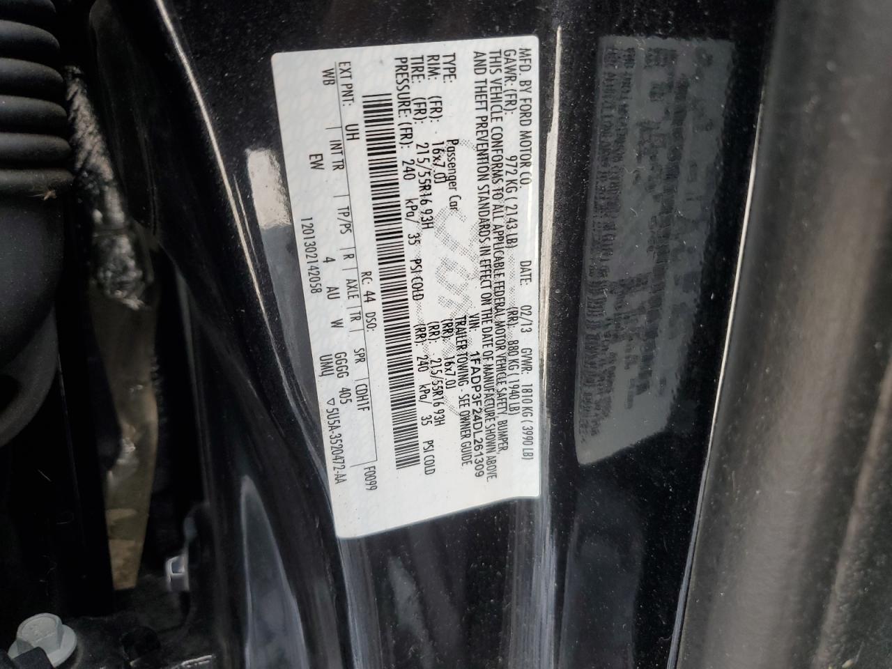 2013 Ford Focus Se VIN: 1FADP3F24DL261309 Lot: 84446515