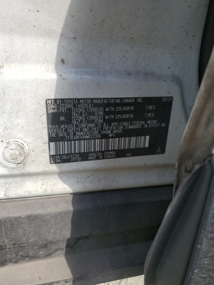 2021 Toyota Rav4 Xse VIN: 2T3E6RFV4MW022306 Lot: 71043695