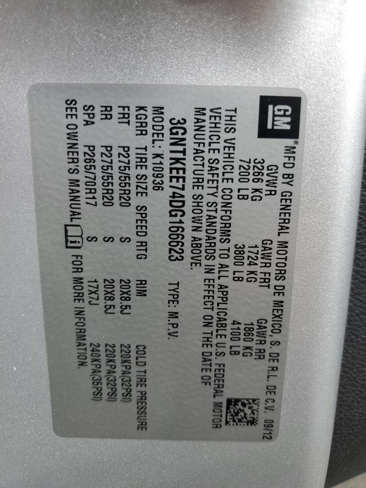 2013 Chevrolet Avalanche Ls VIN: 3GNTKEE74DG166623 Lot: 72050065