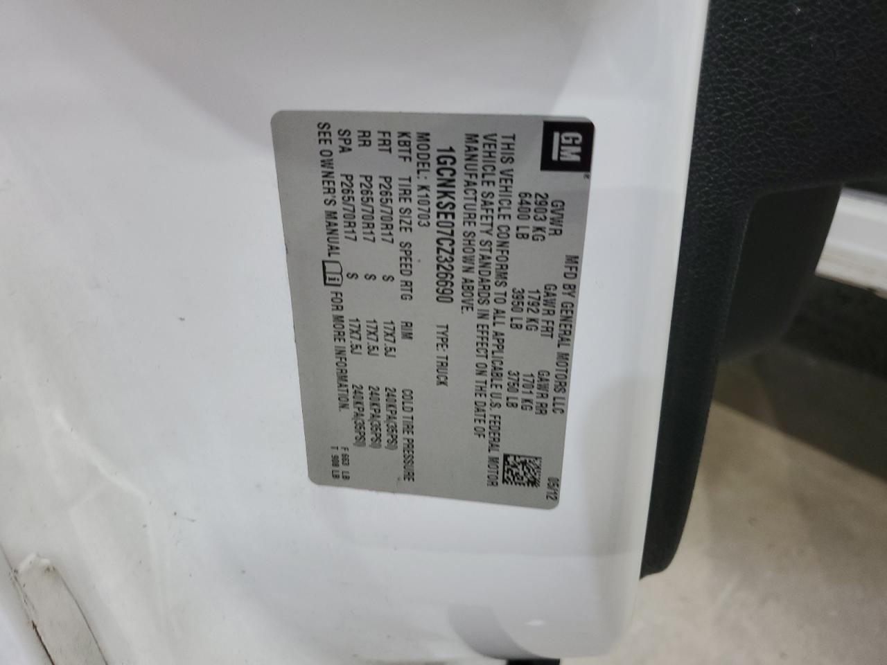 2012 Chevrolet Silverado K1500 Lt VIN: 1GCNKSE07CZ326690 Lot: 71897605