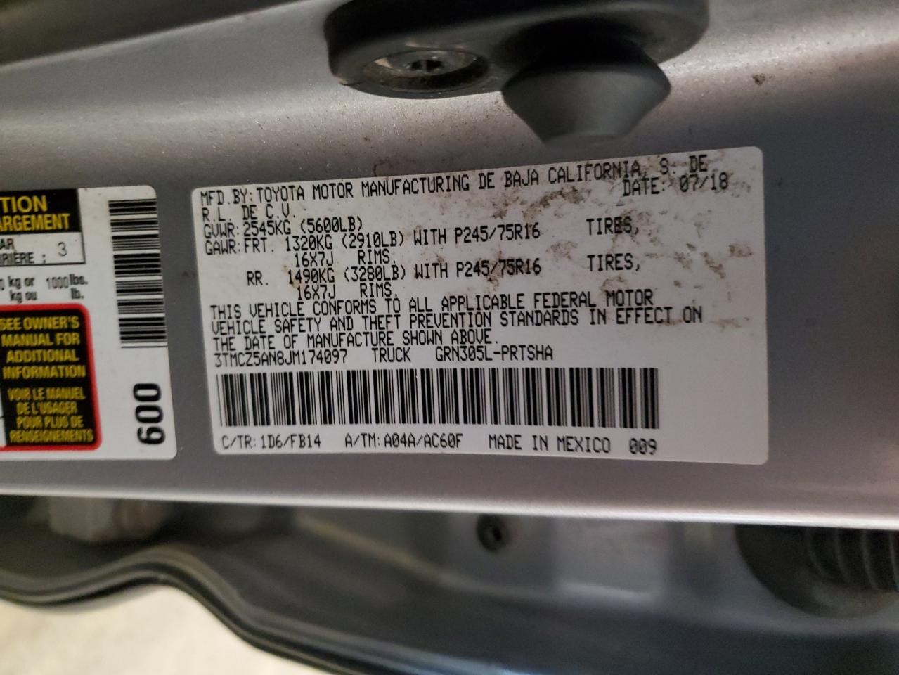 2018 Toyota Tacoma Double Cab VIN: 3TMCZ5AN8JM174097 Lot: 81470925