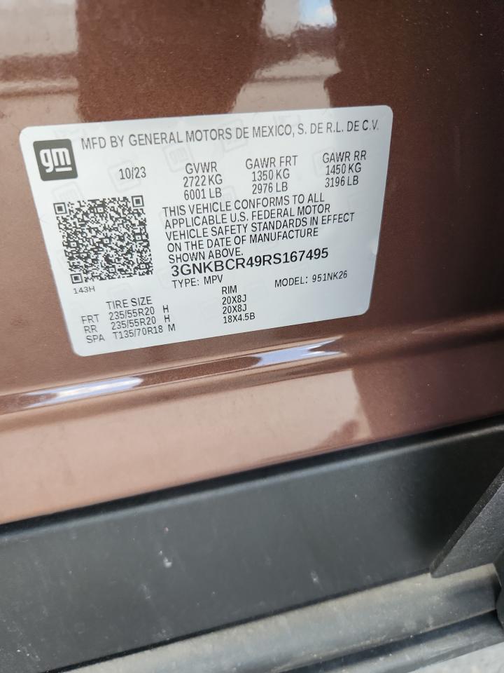 2024 Chevrolet Blazer 2Lt VIN: 3GNKBCR49RS167495 Lot: 81771295