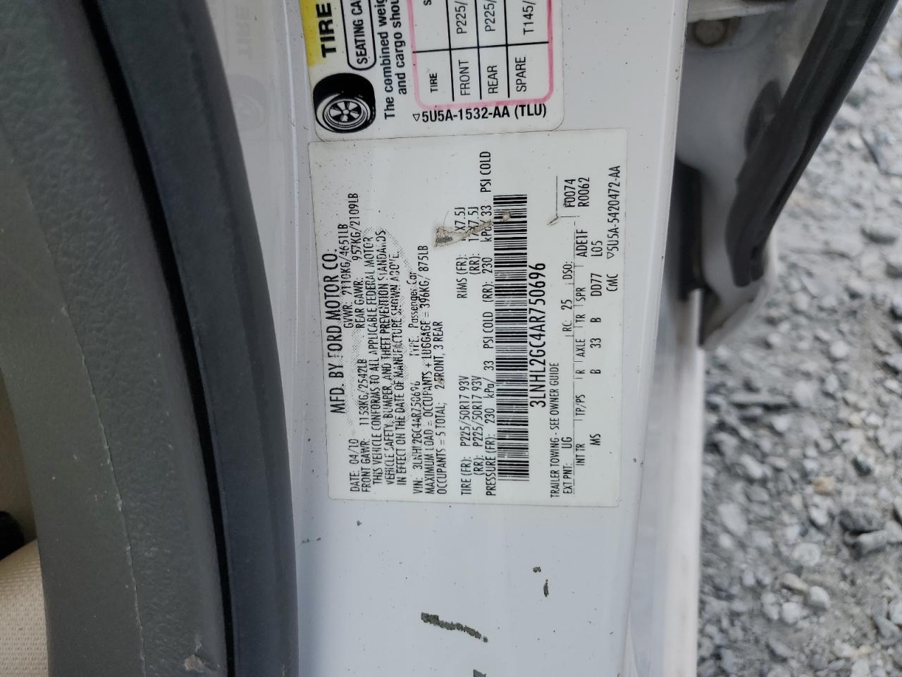 2010 Lincoln Mkz VIN: 3LNHL2GC4AR750696 Lot: 71278765