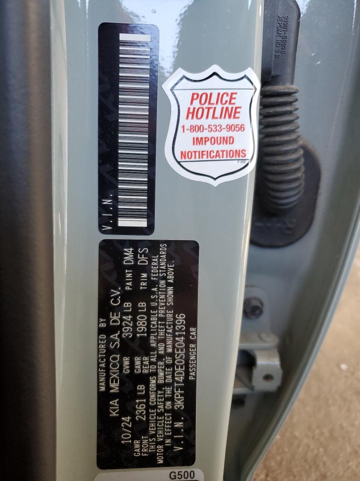 2025 Kia K4 Lx VIN: 3KPFT4DE0SE041396 Lot: 81421075