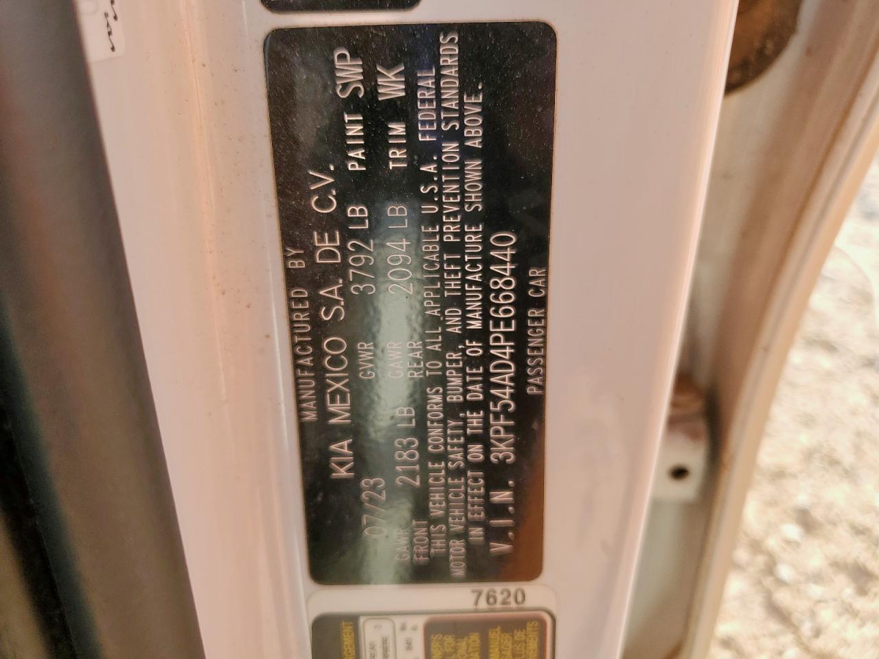 2023 Kia Forte Gt Line VIN: 3KPF54AD4PE668440 Lot: 69930145