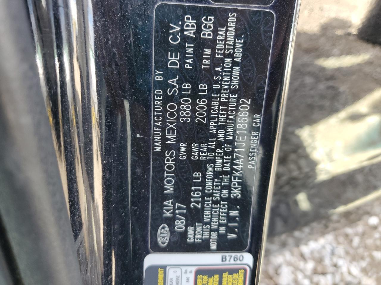 2018 Kia Forte Lx VIN: 3KPFK4A71JE186602 Lot: 71244815