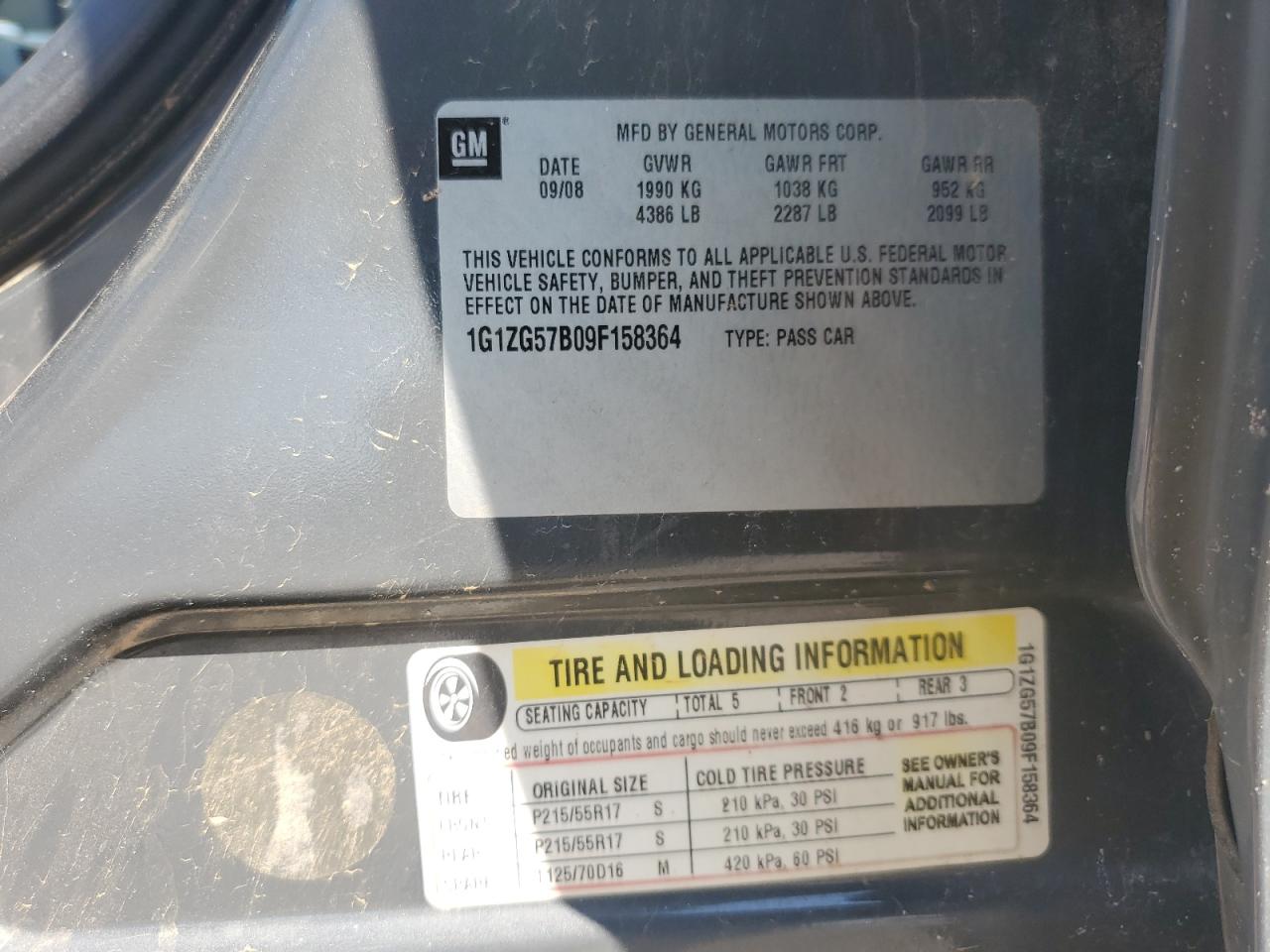 2009 Chevrolet Malibu Ls VIN: 1G1ZG57B09F158364 Lot: 80081225