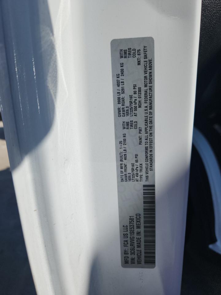 2025 Ram Promaster 2500 2500 Standard VIN: 3C6LRVVG1SE537581 Lot: 80249665