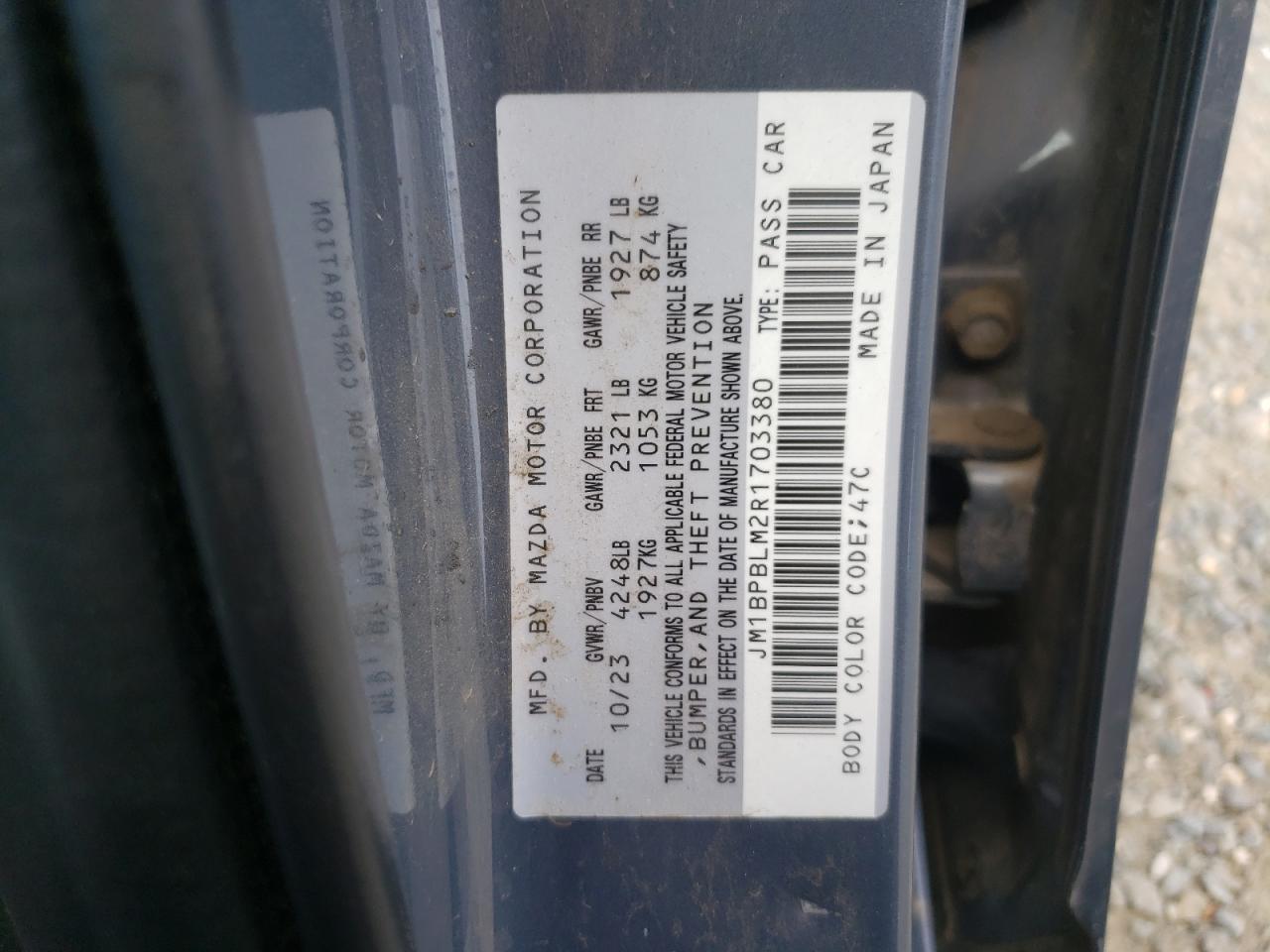 2024 Mazda 3 Preferred VIN: JM1BPBLM2R1703380 Lot: 81772795