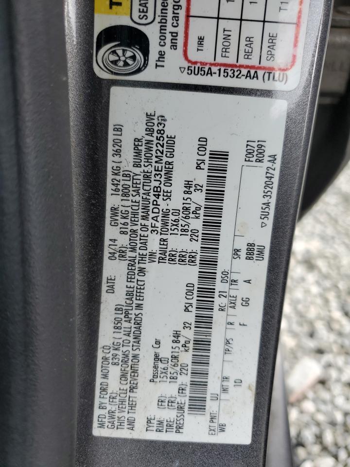 2014 Ford Fiesta Se VIN: 3FADP4BJ3EM225839 Lot: 70995155