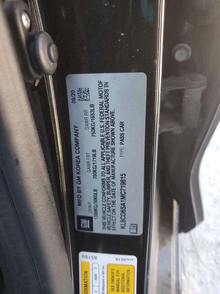 2021 Chevrolet Spark 1Lt VIN: KL8CD6SA1MC719815 Lot: 84737225