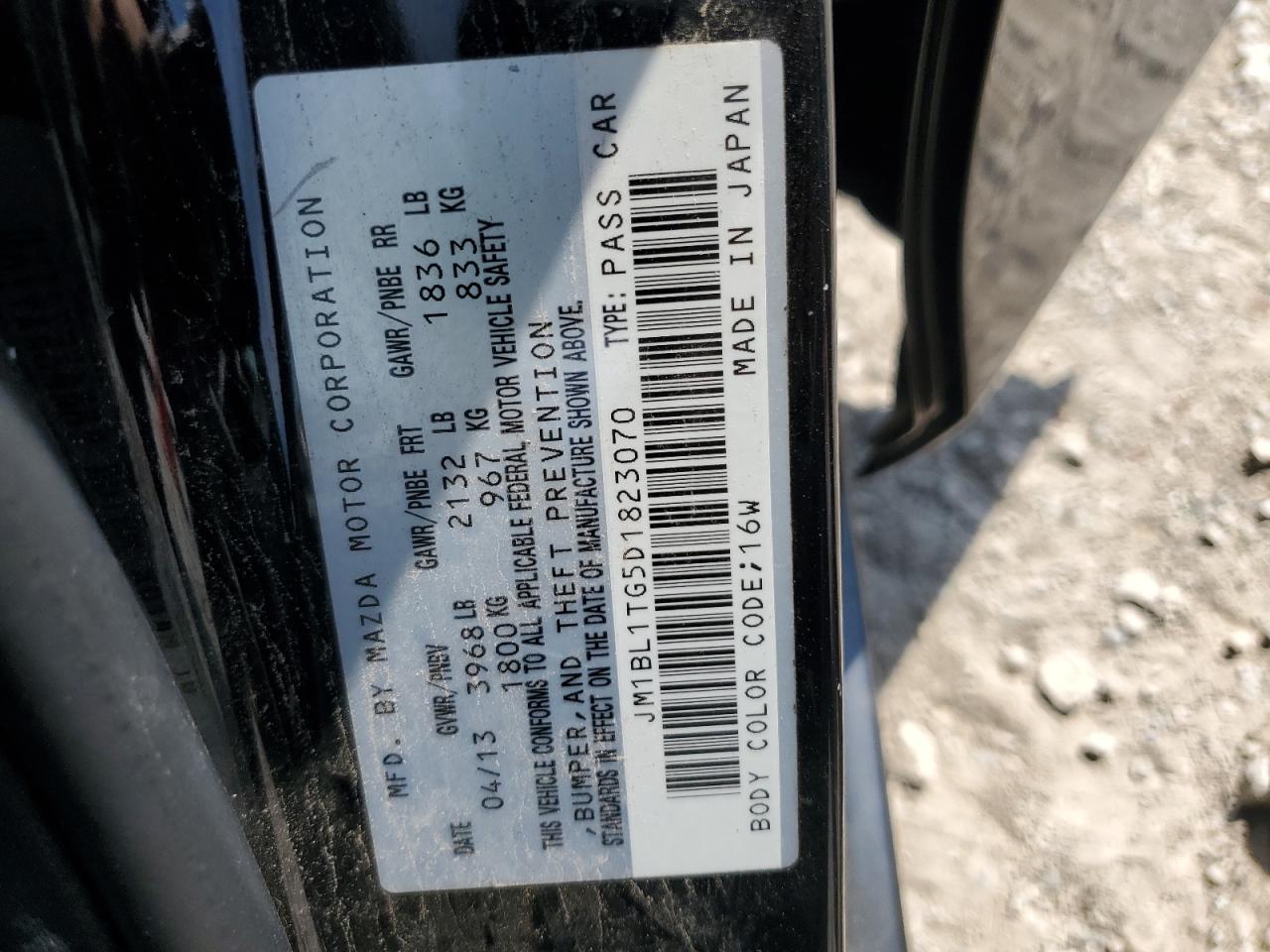 2013 Mazda 3 I VIN: JM1BL1TG5D1823070 Lot: 80259885