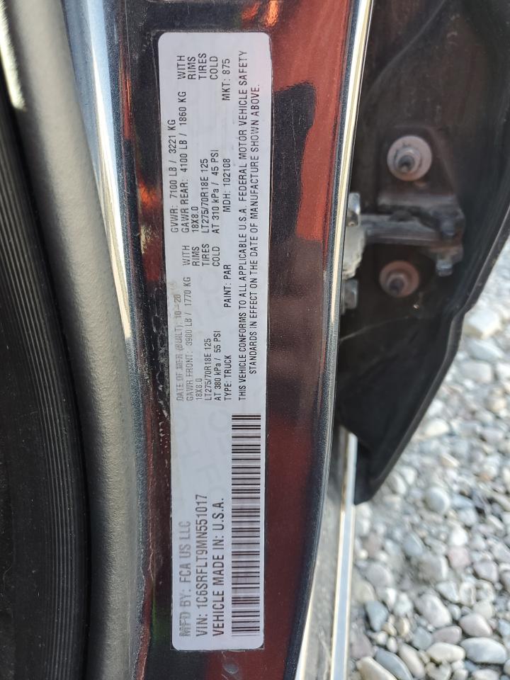 2021 Ram 1500 Rebel VIN: 1C6SRFLT9MN551017 Lot: 80561755