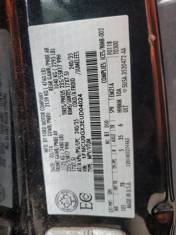 2014 Ford Escape Se VIN: 1FMCU9GX3EUD04024 Lot: 83822785