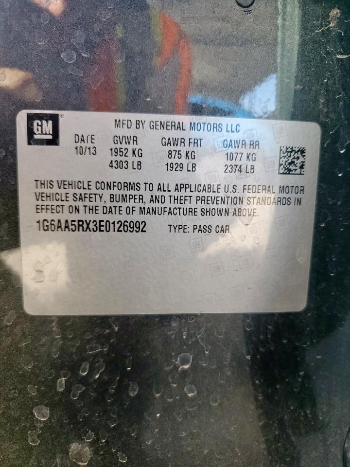 2014 Cadillac Ats VIN: 1G6AA5RX3E0126992 Lot: 83756705