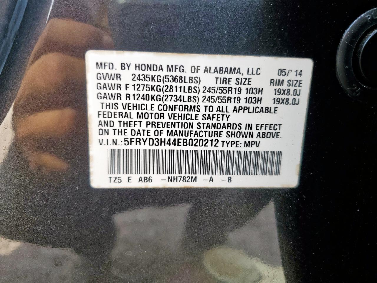 2014 Acura Mdx Technology VIN: 5FRYD3H44EB020212 Lot: 81800795