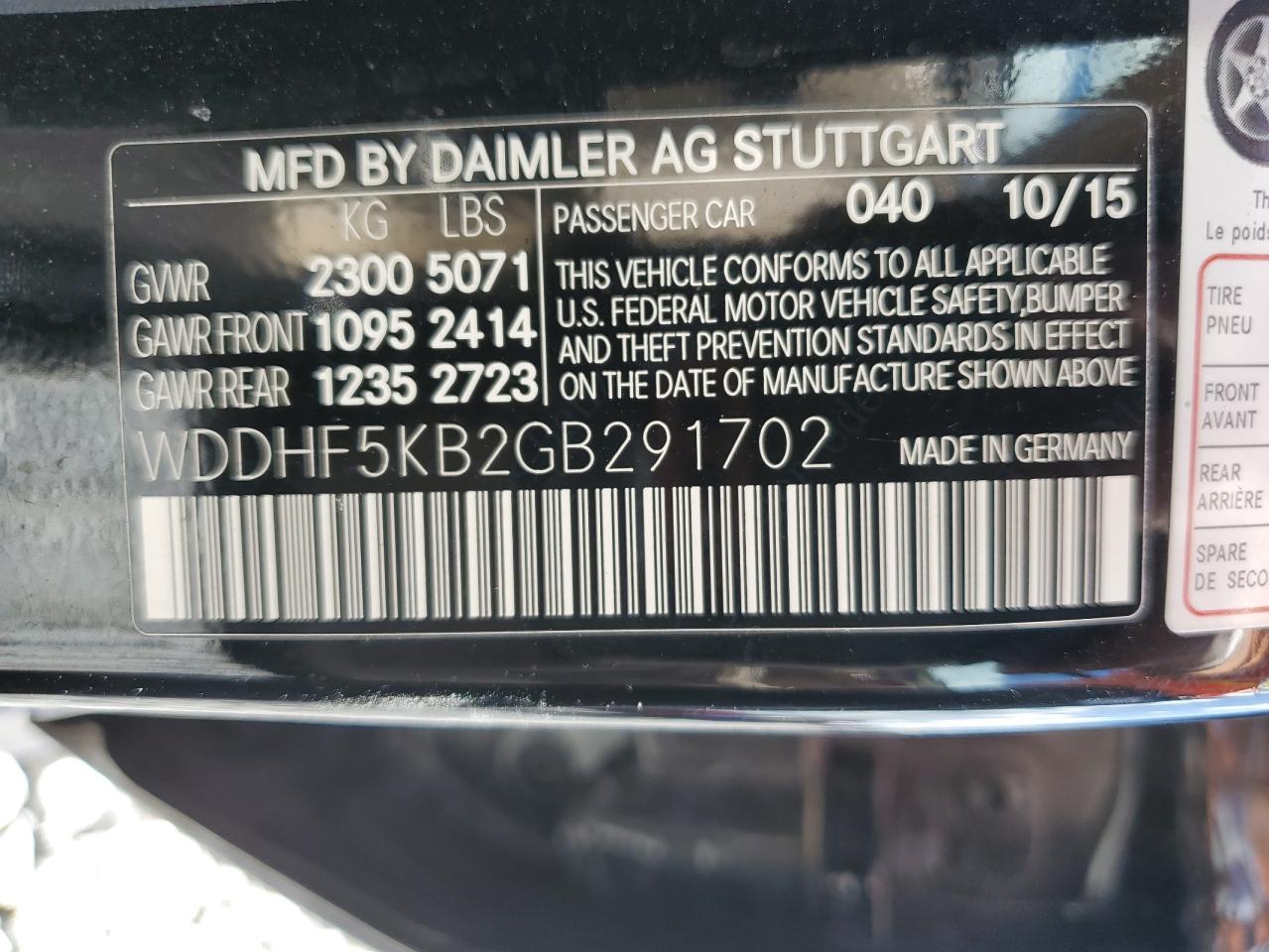 2016 Mercedes-Benz E 350 VIN: WDDHF5KB2GB291702 Lot: 80374645