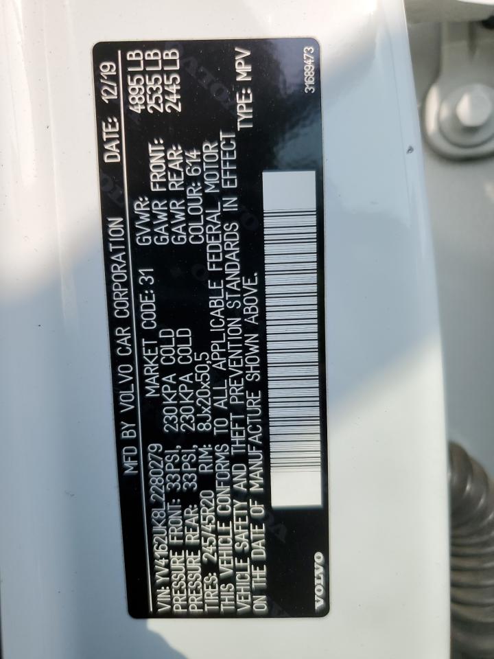 2020 Volvo Xc40 T5 Momentum VIN: YV4162UK8L2280279 Lot: 71556575