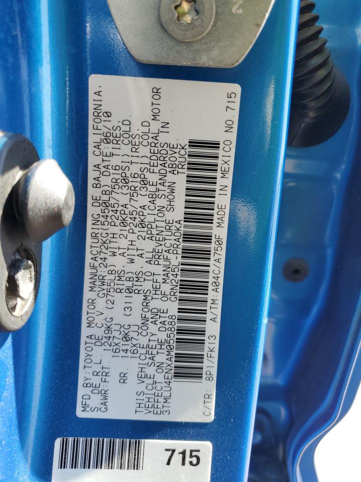 2010 Toyota Tacoma Double Cab VIN: 3TMLU4ENXAM055888 Lot: 80893125