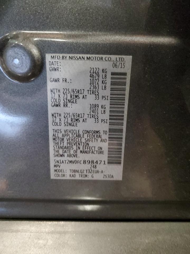 2015 Nissan Rogue S VIN: 5N1AT2MV0FC898471 Lot: 81413225