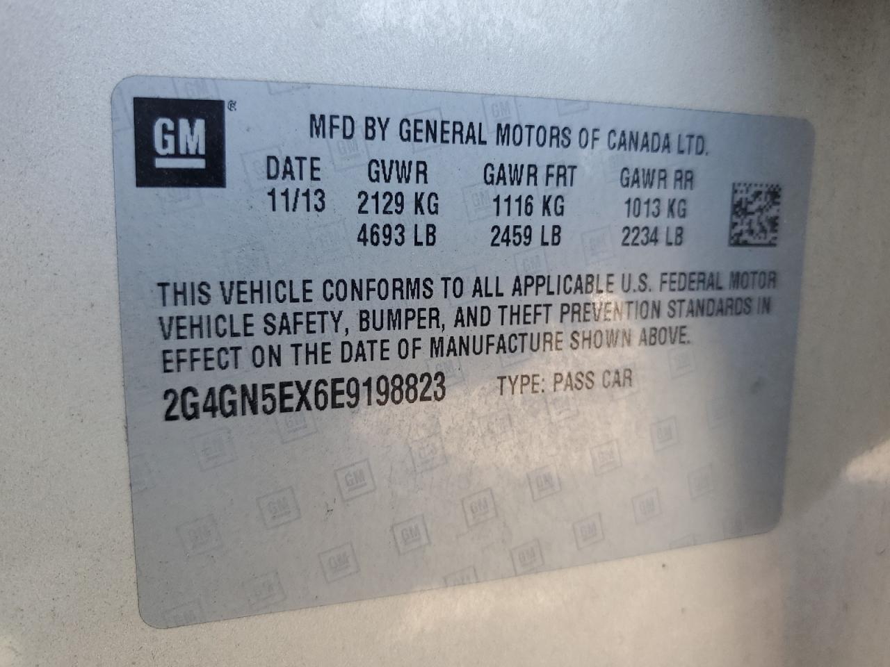 2014 Buick Regal Premium VIN: 2G4GN5EX6E9198823 Lot: 81135345