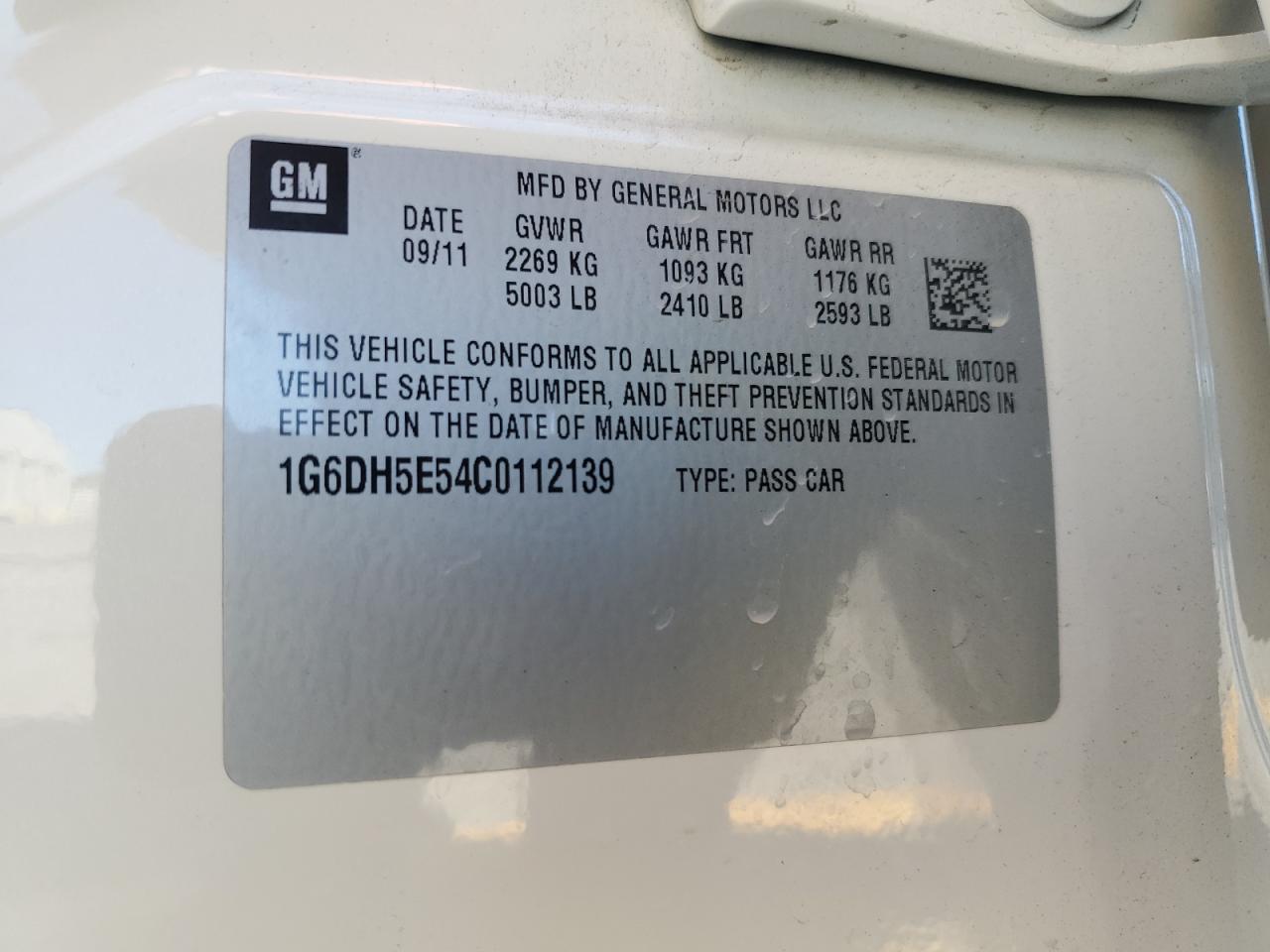 2012 Cadillac Cts Luxury Collection VIN: 1G6DH5E54C0112139 Lot: 81043285