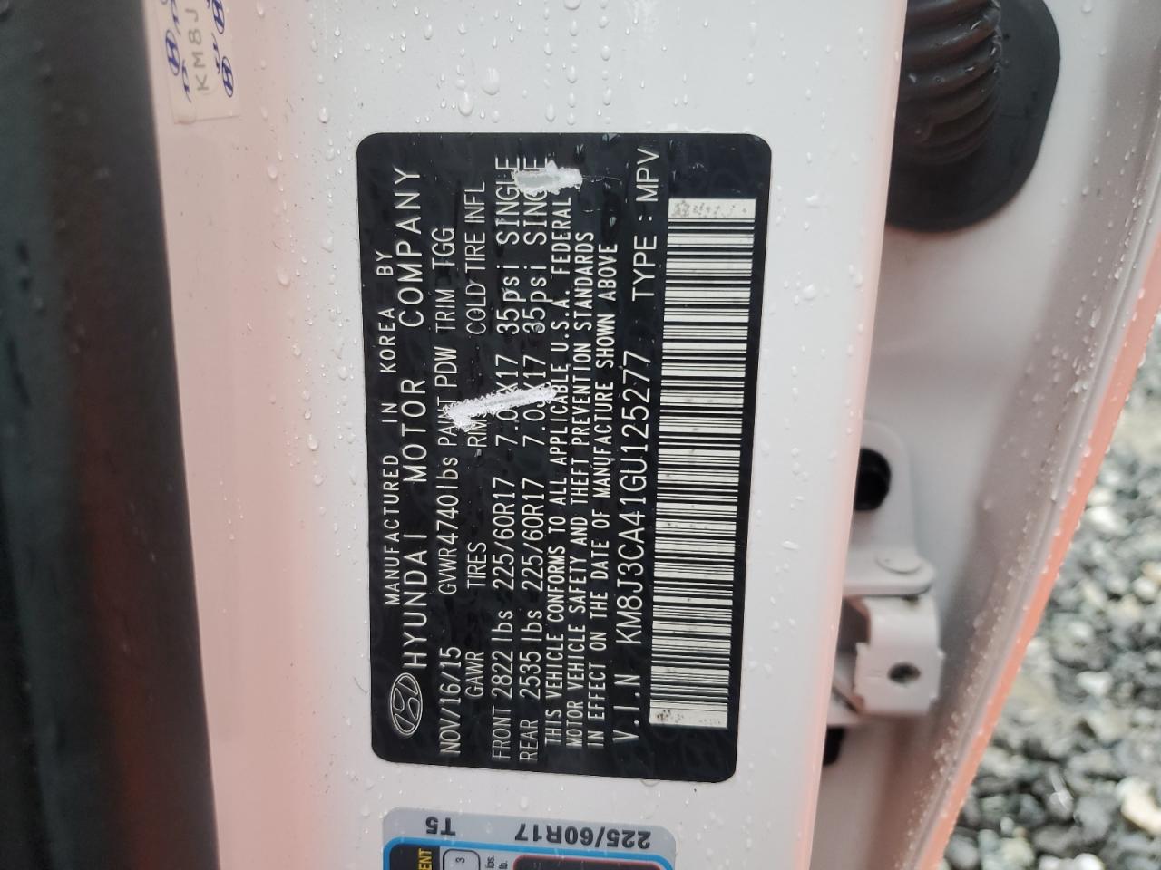 2016 Hyundai Tucson Limited VIN: KM8J3CA41GU125277 Lot: 81580525