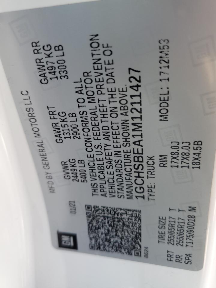 2021 Chevrolet Colorado VIN: 1GCHSBEA1M1211427 Lot: 81198675