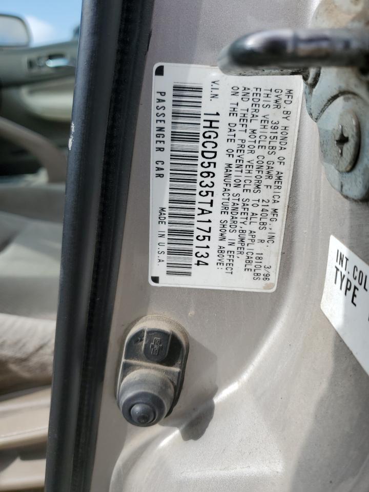 1996 Honda Accord Lx VIN: 1HGCD5635TA175134 Lot: 69997265