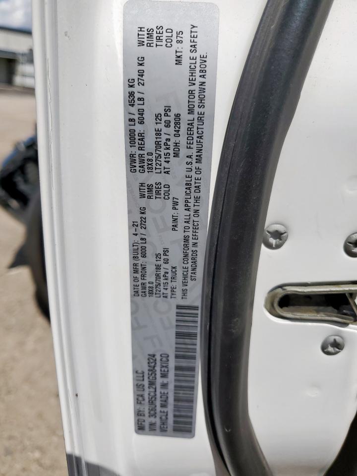 2021 Ram 2500 Tradesman VIN: 3C6UR5CL2MG584324 Lot: 81323445