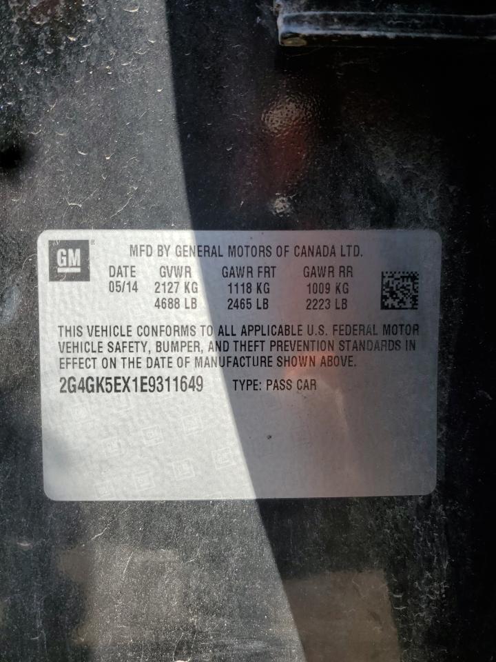 2014 Buick Regal VIN: 2G4GK5EX1E9311649 Lot: 80405705