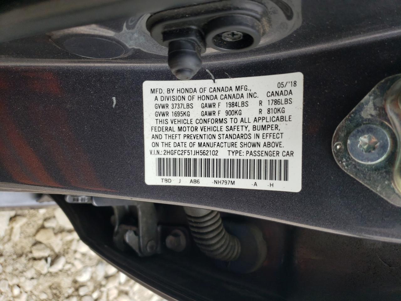 2018 Honda Civic Lx VIN: 2HGFC2F51JH562102 Lot: 71712765