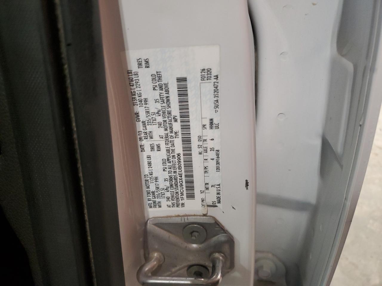 2014 Ford Escape Se VIN: 1FMCU9GX4EUB09906 Lot: 71281595