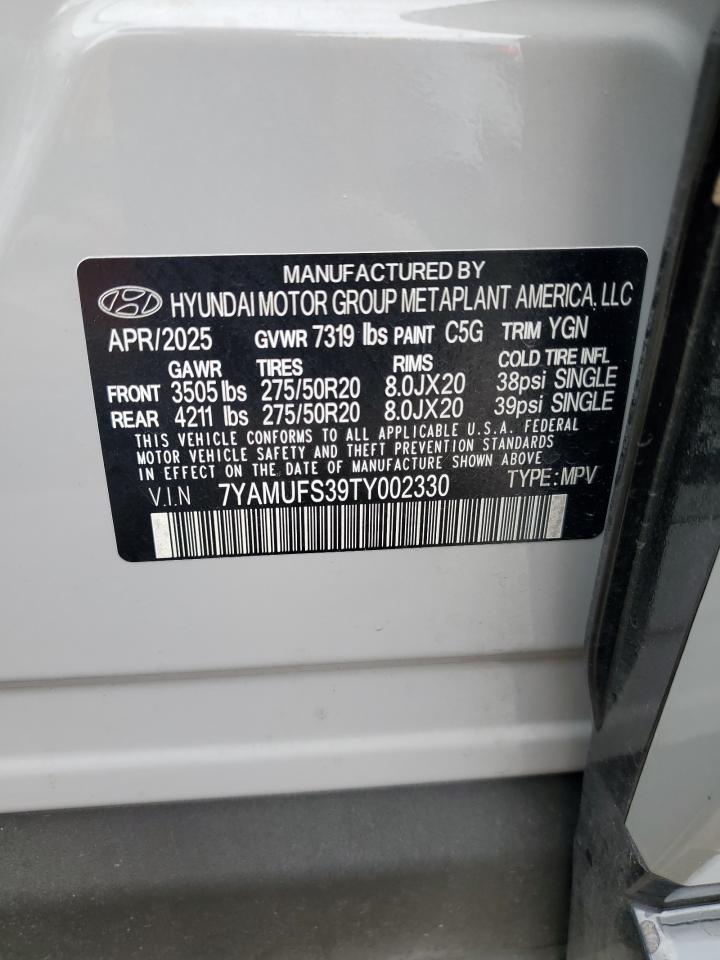 2026 Hyundai Ioniq 9 Sel VIN: 7YAMUFS39TY002330 Lot: 71977355