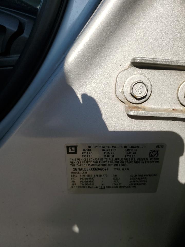 2012 Chevrolet Equinox Ls VIN: 2GNALBEKXC6349574 Lot: 72063075