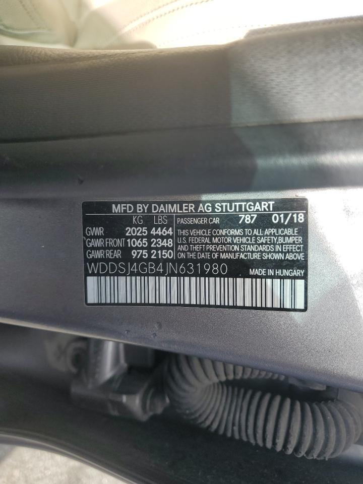 2018 Mercedes-Benz Cla 250 4Matic VIN: WDDSJ4GB4JN631980 Lot: 81518005