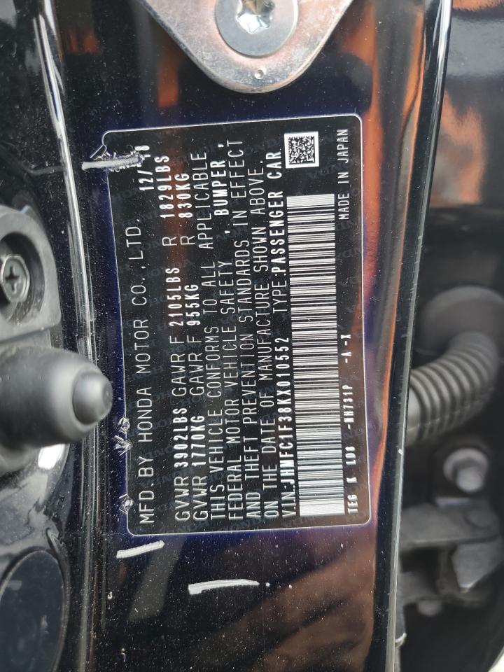 2019 Honda Civic Ex VIN: JHMFC1F38KX010552 Lot: 84533535