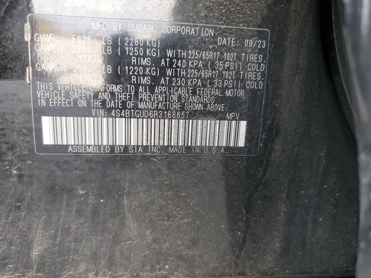 2024 Subaru Outback Wilderness VIN: 4S4BTGUD6R3168657 Lot: 83746895