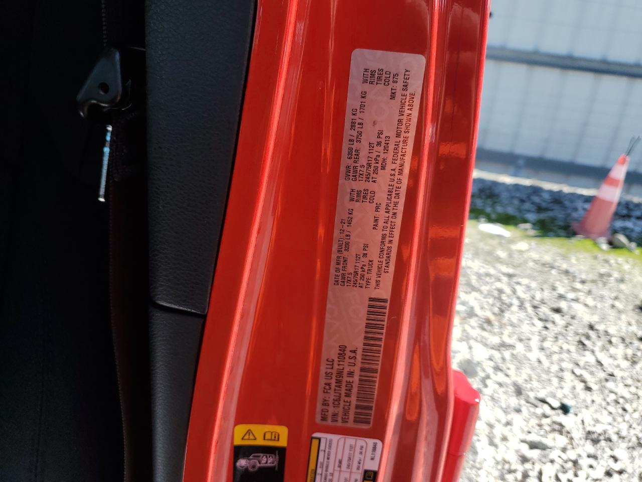 2022 Jeep Gladiator Sport VIN: 1C6JJTAM9NL110840 Lot: 71547585