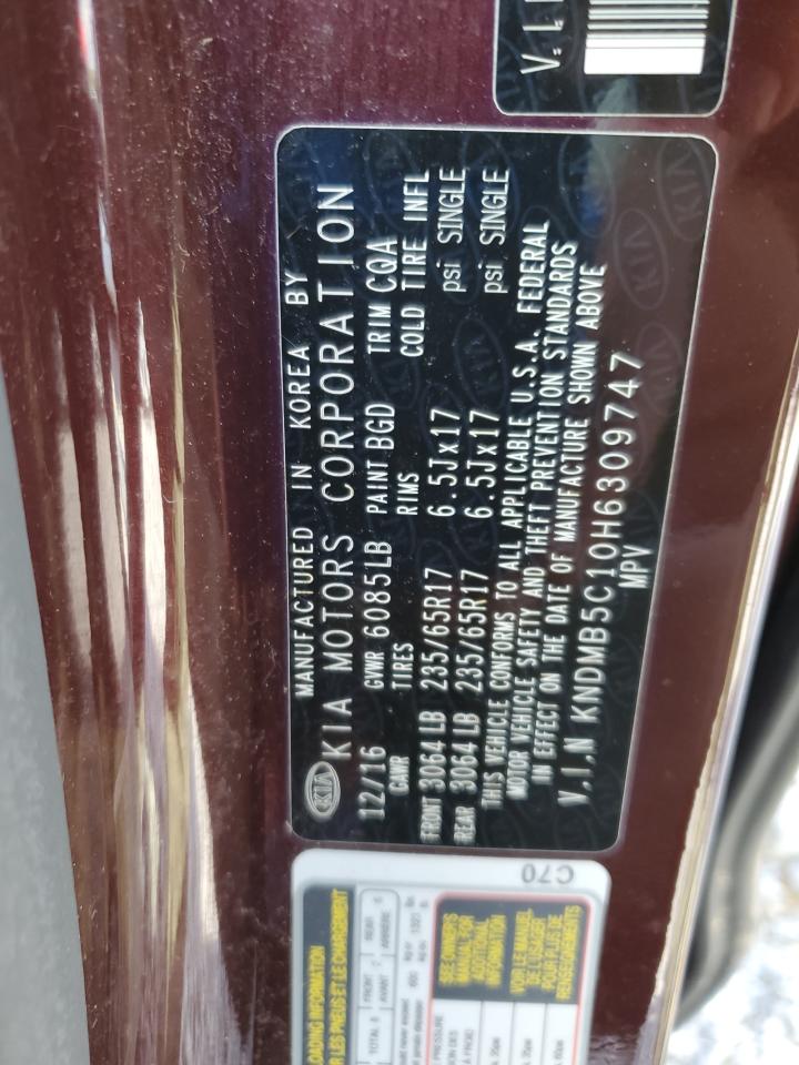 2017 Kia Sedona Lx VIN: KNDMB5C10H6309747 Lot: 81763015