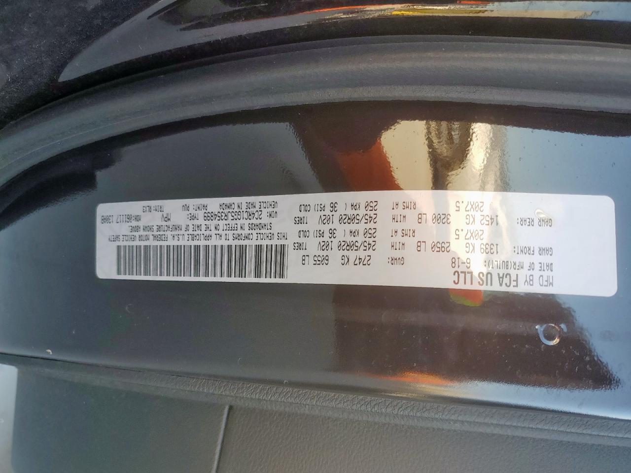 2018 Chrysler Pacifica Limited VIN: 2C4RC1GG5JR354899 Lot: 84657975