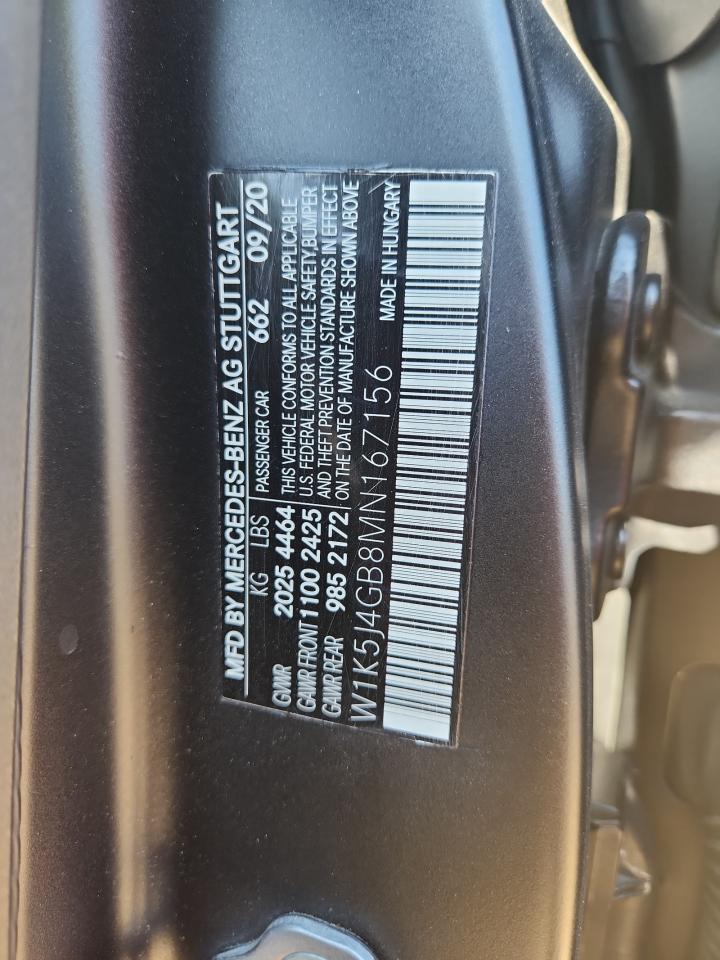 2021 Mercedes-Benz Cla 250 VIN: W1K5J4GB8MN167156 Lot: 72059305