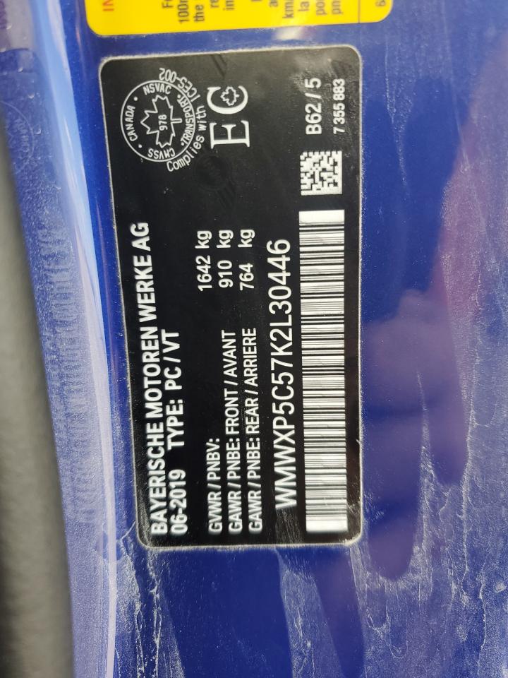 2019 Mini Cooper VIN: WMWXP5C57K2L30446 Lot: 80151555